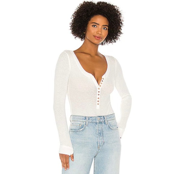 Free People Tops - NWT Free People Intimately Henley Bodysuit Ivory Medium